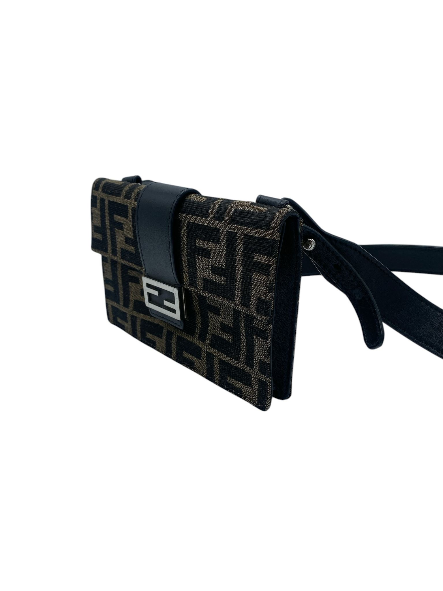 FENDI FLAP CROSSBODY BAG ZUCCA CANVAS SMALL - immagine 2