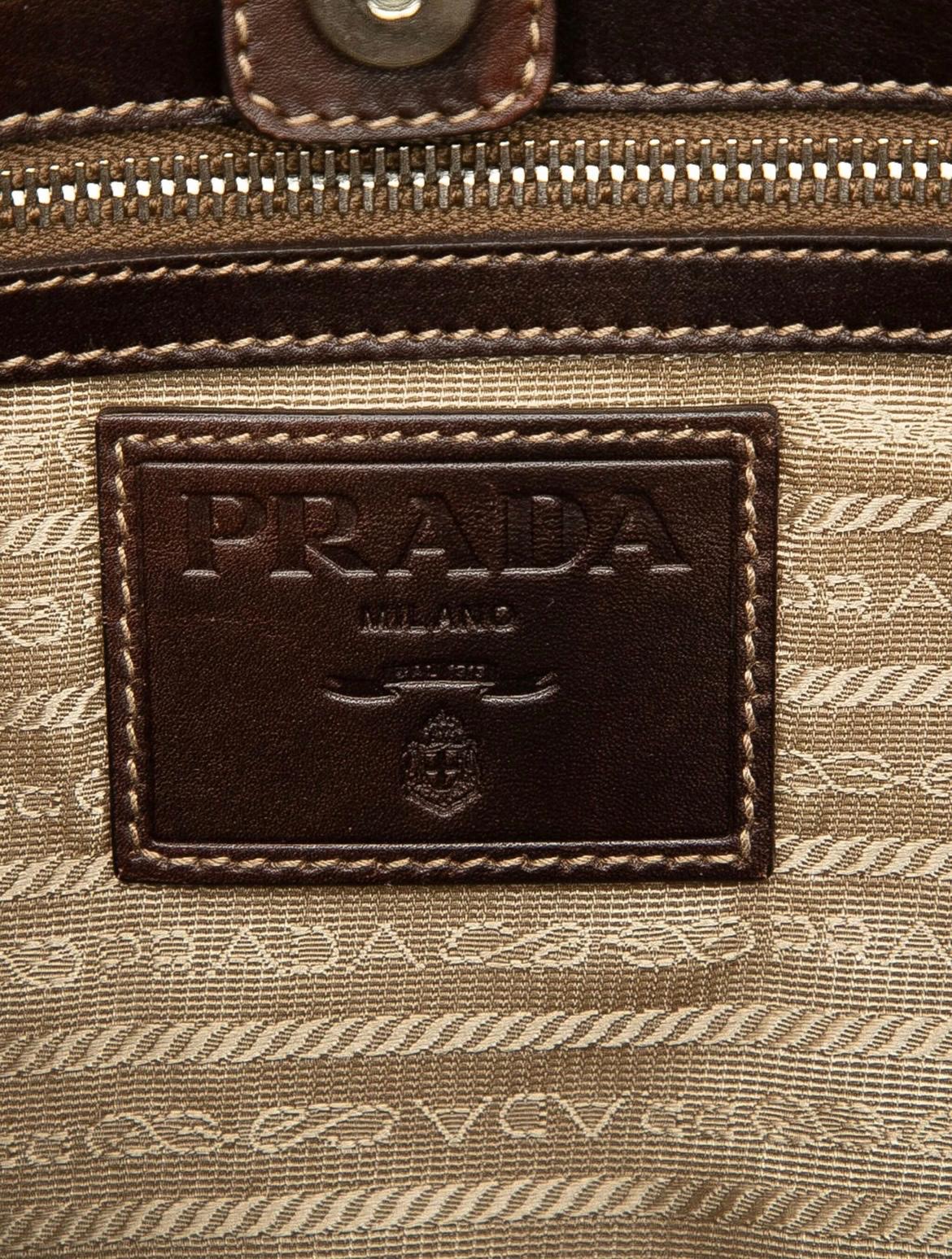 PRADA – BORSA HOBO IN CANAPA E PELLE - immagine 9