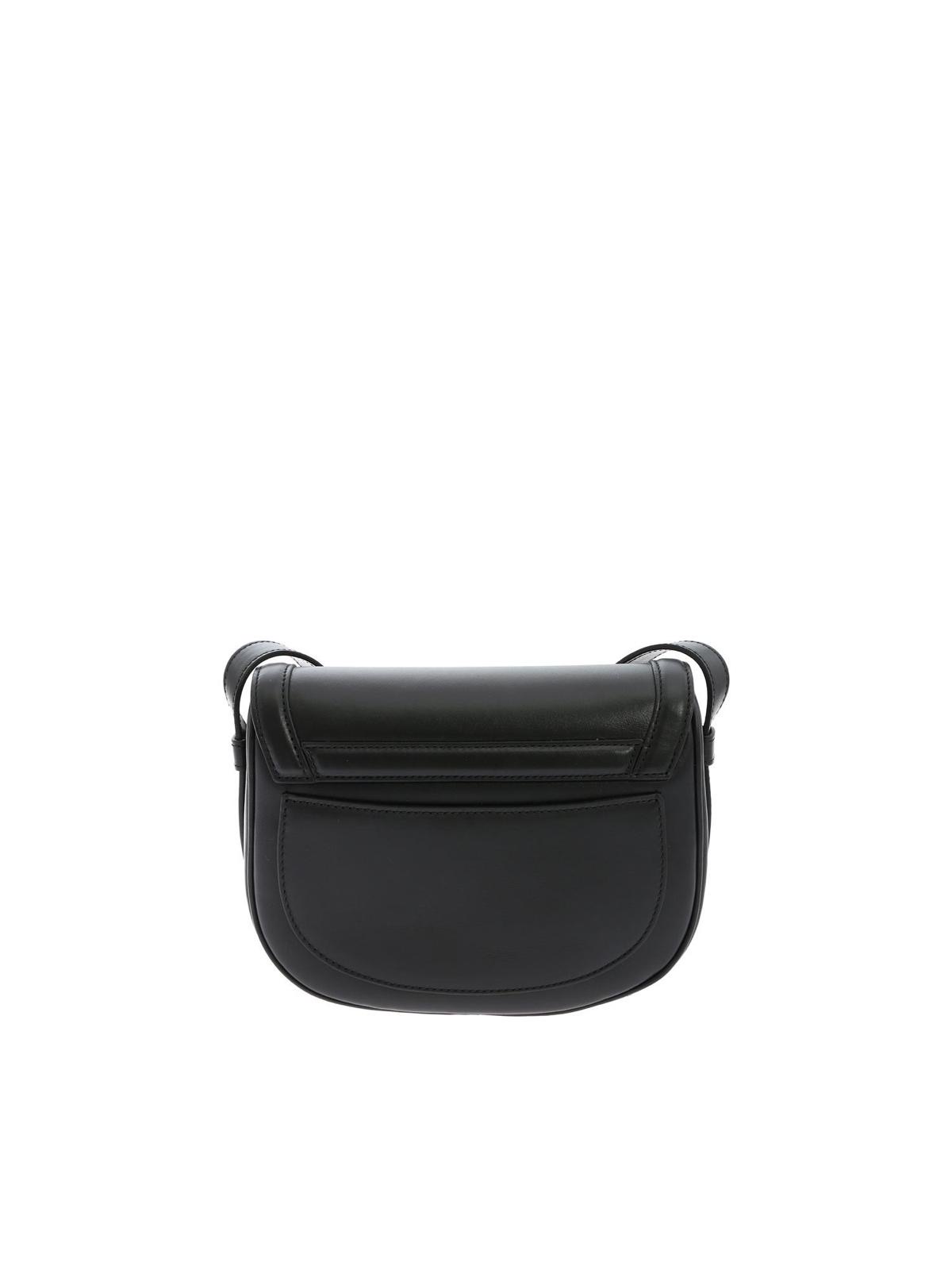 ETRO – MINI SADDLE BAG PELLE NERA CON PEGASO ORO - immagine 5