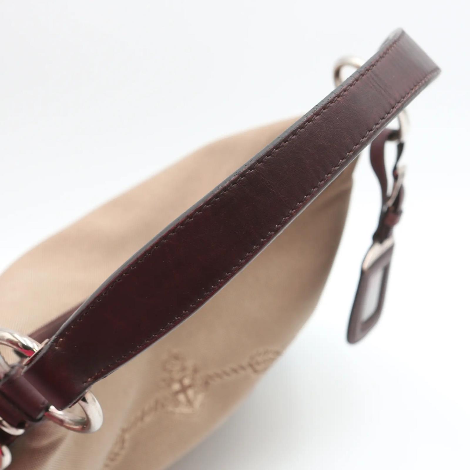PRADA – BORSA HOBO IN CANAPA E PELLE - immagine 3