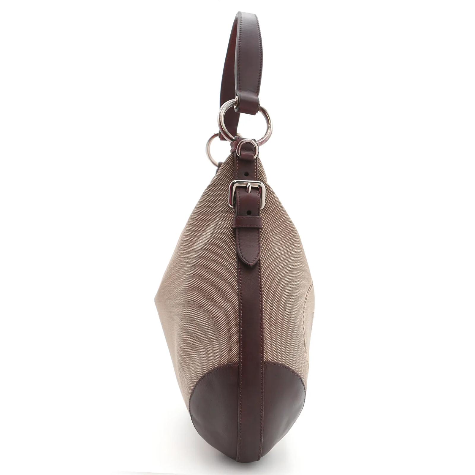 PRADA – BORSA HOBO IN CANAPA E PELLE - immagine 2