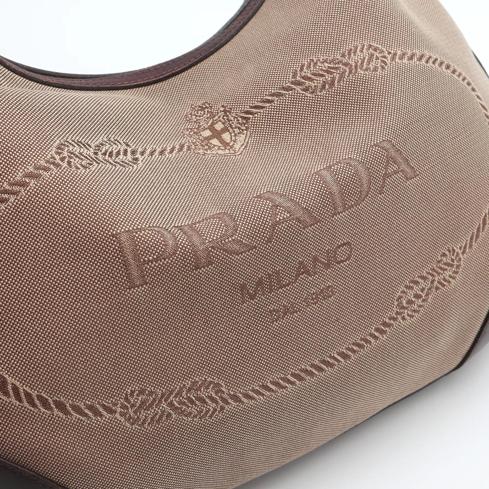 PRADA – BORSA HOBO IN CANAPA E PELLE - immagine 13
