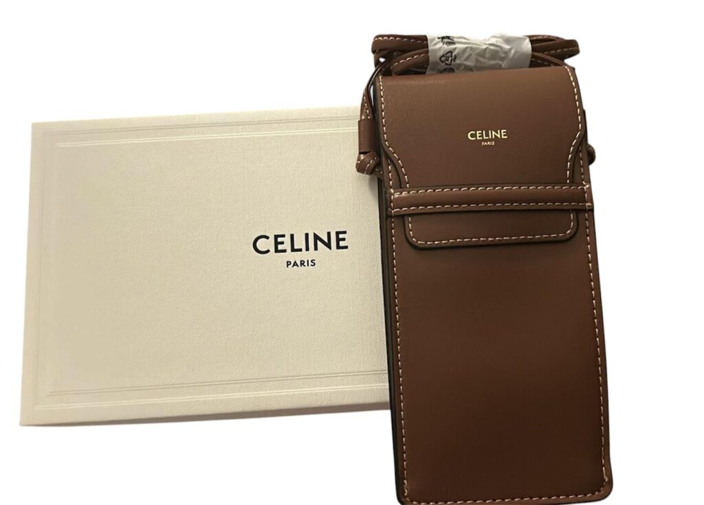 CELINE PHONE & GLASSES POUCH IN PELLE DI VITELLO