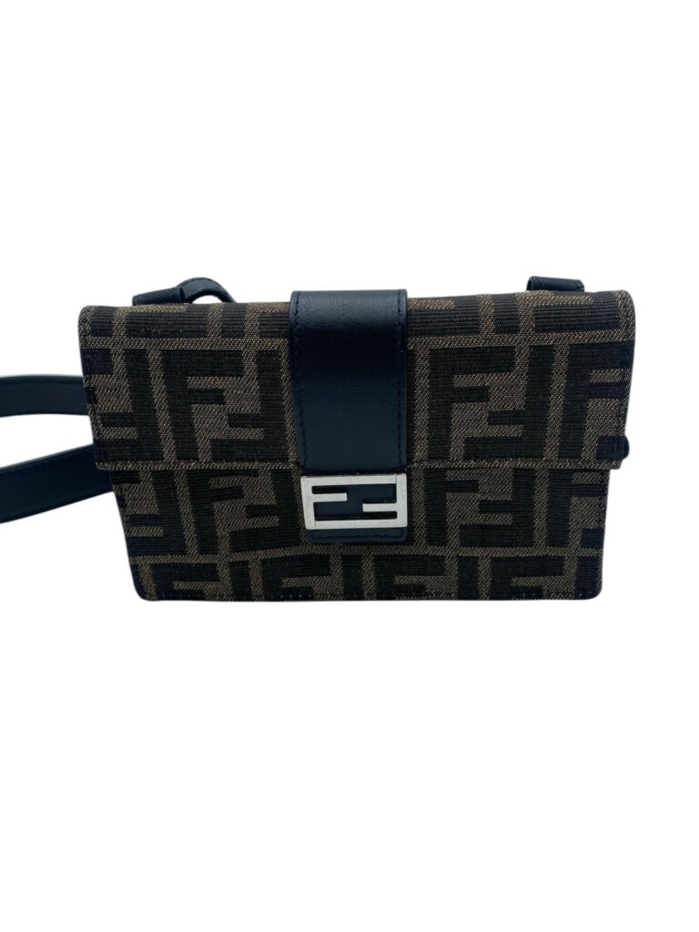 FENDI FLAP CROSSBODY BAG ZUCCA CANVAS SMALL