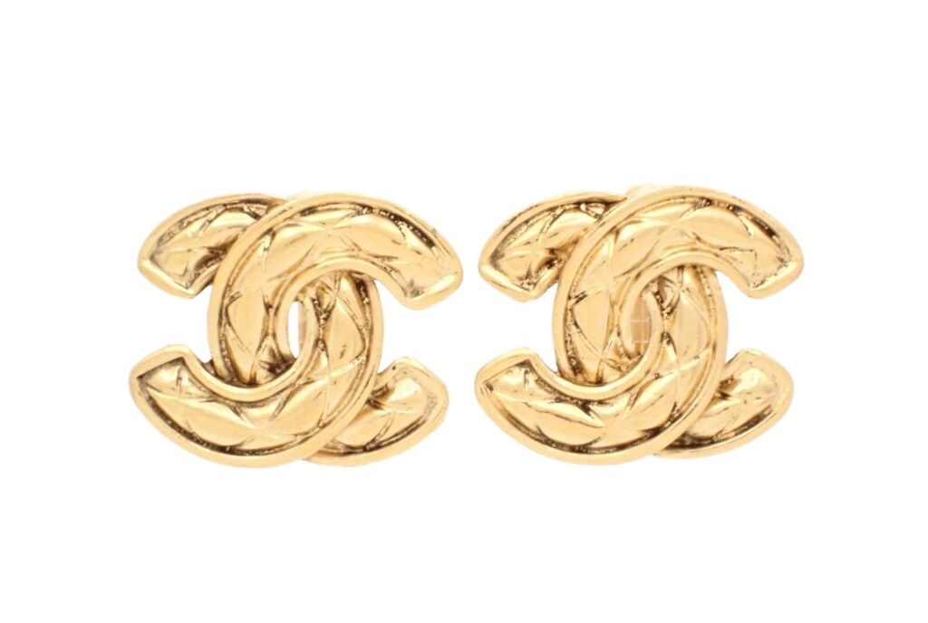 CHANEL – ORECCHINI CC VINTAGE ORO INTRECCIATO – RARI