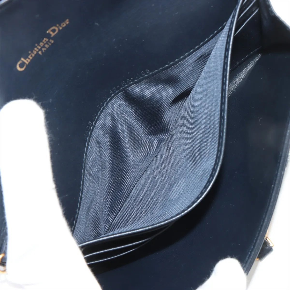 CHRISTIAN DIOR Saddle Pouch With Chain – Blue Dior Oblique Jacquard - immagine 3