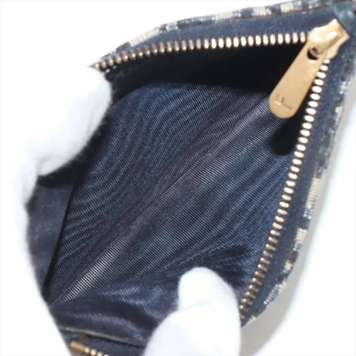 CHRISTIAN DIOR Saddle Pouch With Chain – Blue Dior Oblique Jacquard - immagine 7