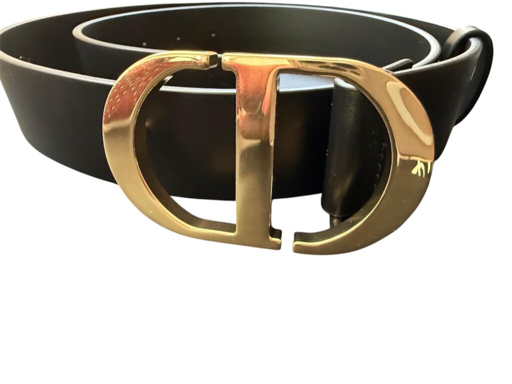 Dior – Cintura CD Icon in pelle nera
