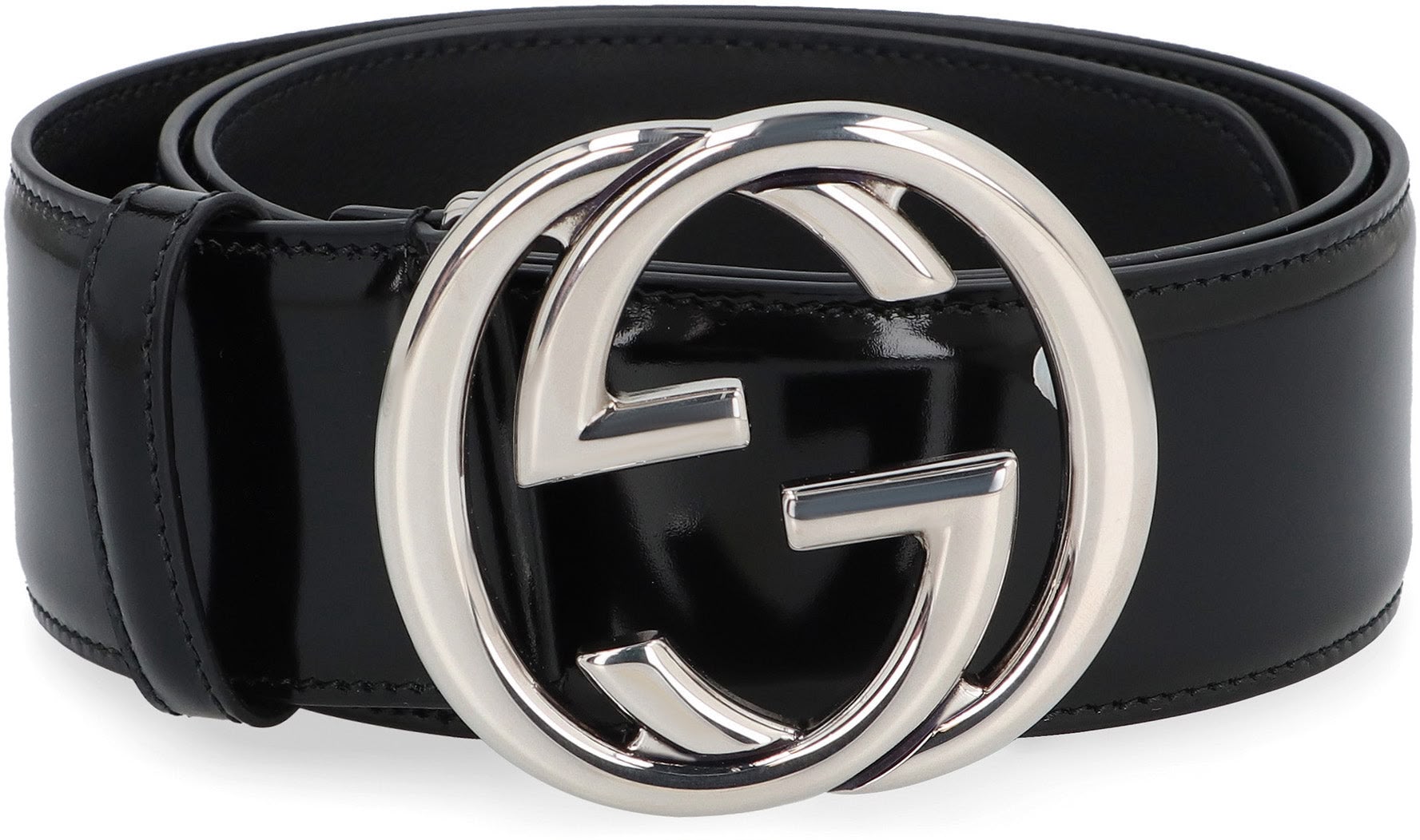 GUCCI GG BELT – BLACK PATENT LEATHER