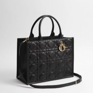 DIOR BOOK TOTE MACROCANNAGE NERA